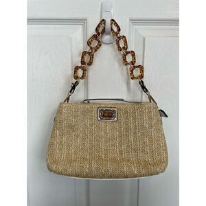Sondra Koberts Squared Crossbody Tortoise Shell Chain and Leather Strap